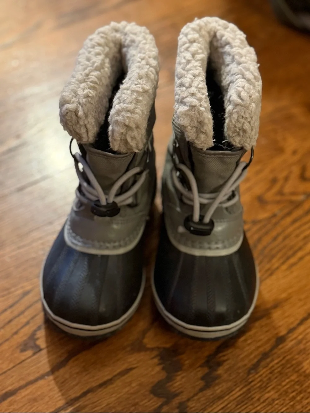 Sorel Kids Waterproof Winter Boots - Gray with Shearling Collar